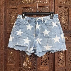 YMI Blue Star-Patterned Jean Shorts